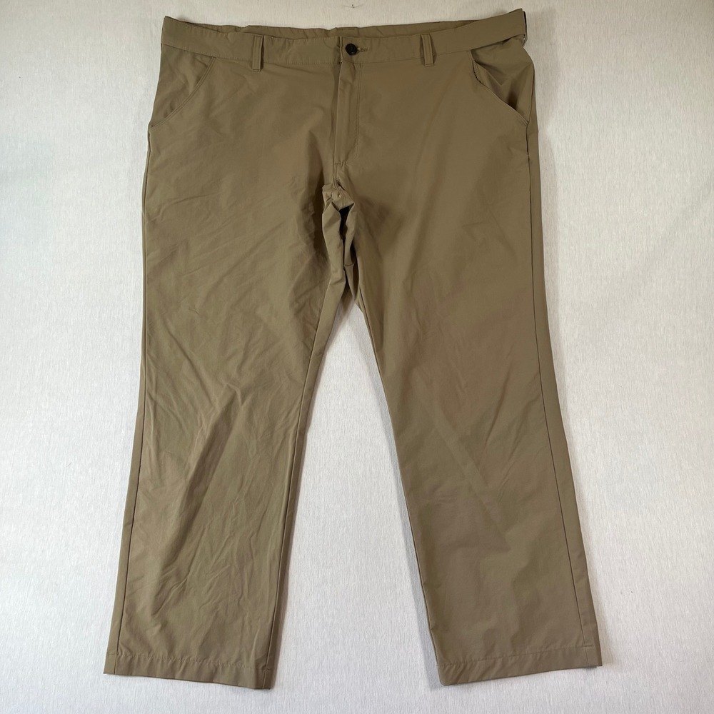 World Wide Sportsman Fishing Pants Men 46x30 Tan Stretch Recycled Nylon Tech